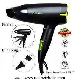Gemei Professional Folding Blow Dryer For Travel 1300-1500w