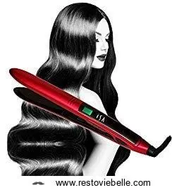 isa professional titanium flat iron digital hair straightener 1