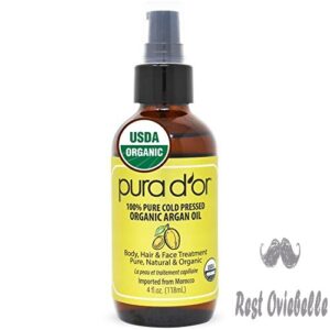 pura dor moroccan argan oil 4oz for hair face skin scalp nails usda organic 100 pure cold pressed virgin premium grade
