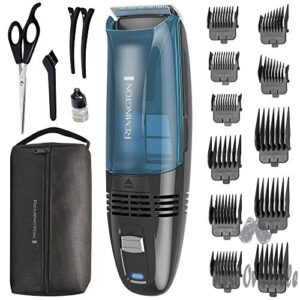 remington hc6550 cordless vacuum haircut kit vacuum beard trimmer hair clippers for men 18 pieces