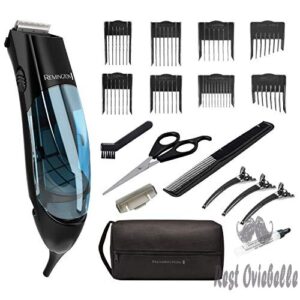 remington hkvac2000a vacuum haircut kit vacuum beard trimmer hair clippers for men 18 pieces
