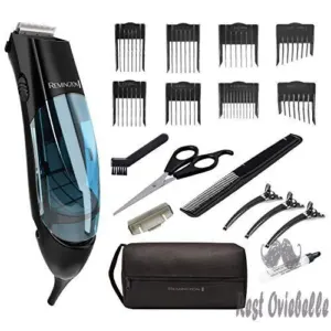 remington hkvac2000a vacuum haircut kit vacuum beard trimmer hair clippers for men 18 pieces