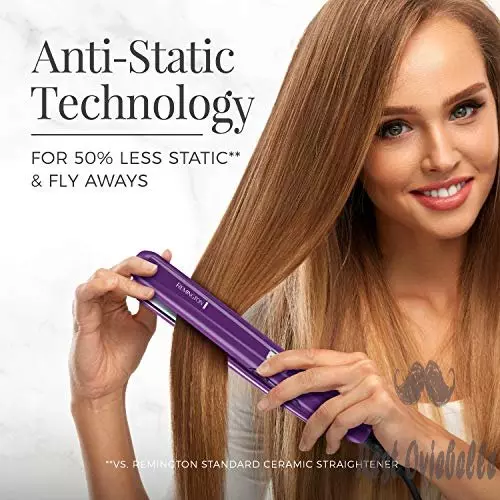 remington s5500 1 anti static flat iron with floating ceramic plates and digital controls hair straightener purple 4