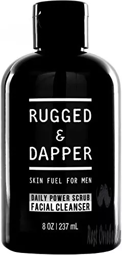 rugged dapper face wash for men 8 oz daily scrub facial cleanser toner in one combats aging breakouts organic natural