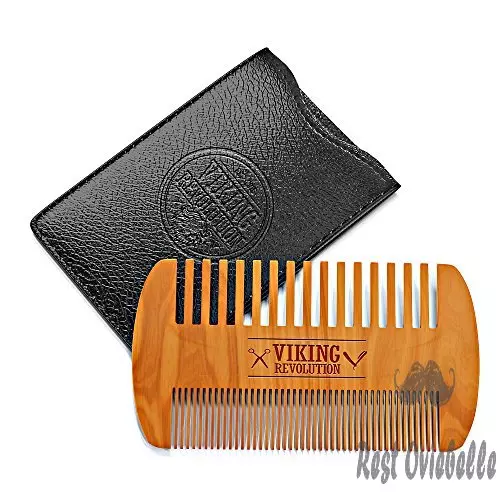 Wooden Beard Comb & Case,