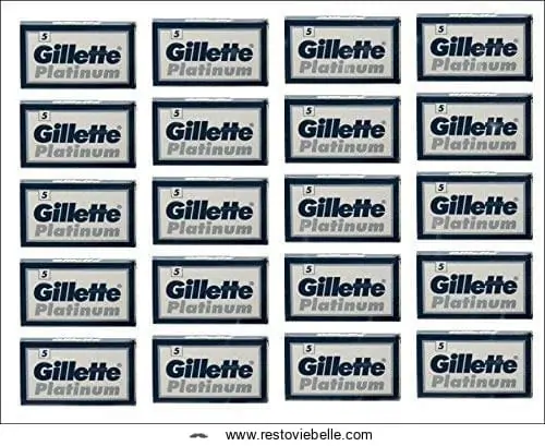 100 Gillette Platinum Blue Double