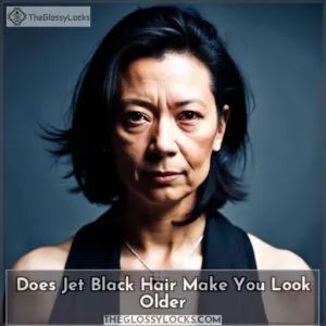 does jet black hair make you look older