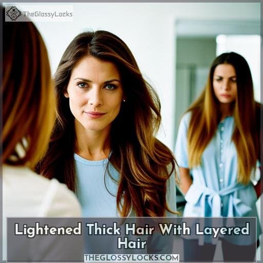 Lightened Thick Hair With Layered Hair Lightened Thick Hair With Layered Hair