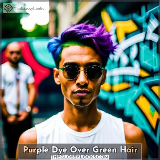 purple dye over green hair