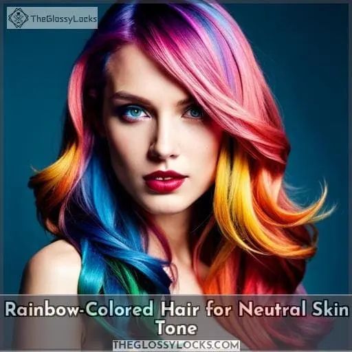 Rainbow-Colored Hair for Neutral Skin Tone