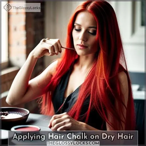 Applying Hair Chalk on Dry Hair