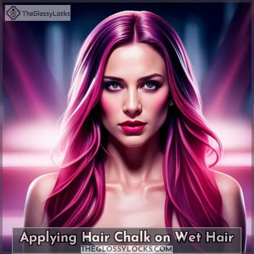 Applying Hair Chalk on Wet Hair