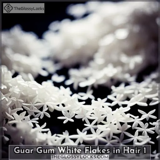 guar gum white flakes in hair 1