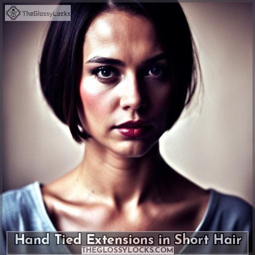 Hand Tied Extensions in Short Hair