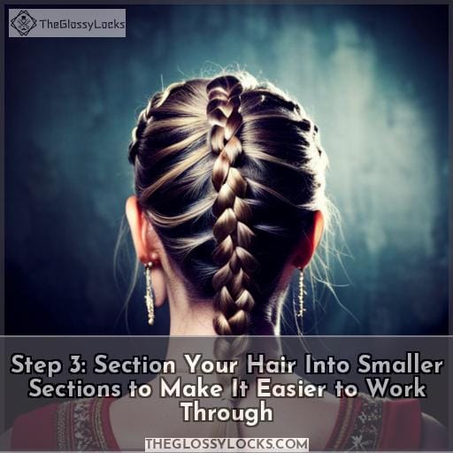 Step 3: Section Your Hair Into Smaller Sections to Make It Easier to Work Through