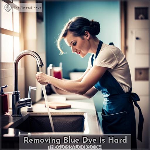 Removing Blue Dye is Hard