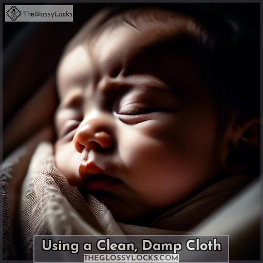 Using a Clean, Damp Cloth