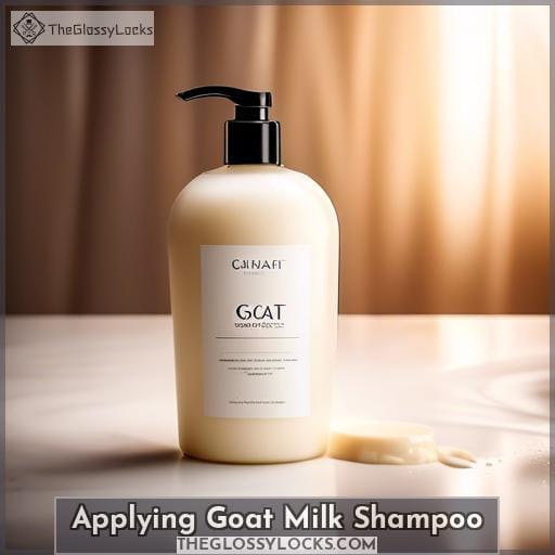 Applying Goat Milk Shampoo