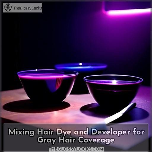 Mixing Hair Dye and Developer for Gray Hair Coverage