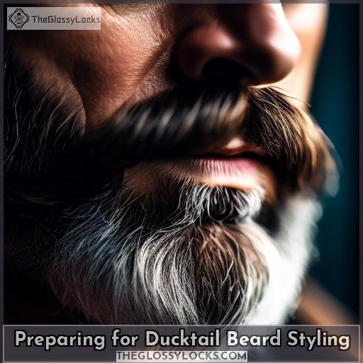 Preparing for Ducktail Beard Styling