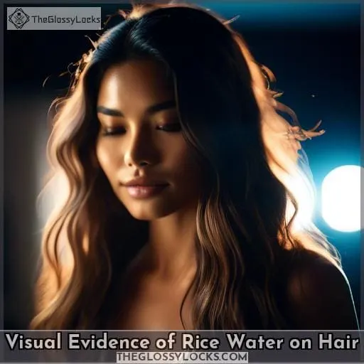 Visual Evidence of Rice Water on Hair