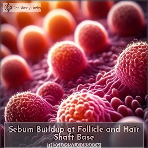 Sebum Buildup at Follicle and Hair Shaft Base