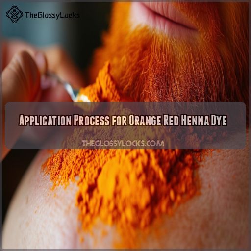 Application Process for Orange Red Henna Dye