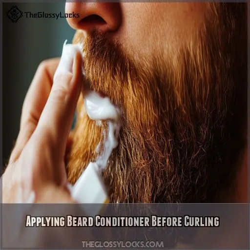 Applying Beard Conditioner Before Curling