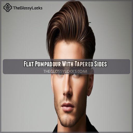 Flat Pompadour With Tapered Sides