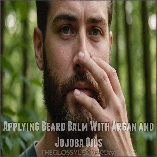 Applying Beard Balm With Argan and Jojoba Oils