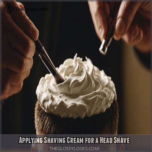 Applying Shaving Cream for a Head Shave