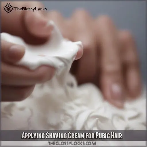 Applying Shaving Cream for Pubic Hair