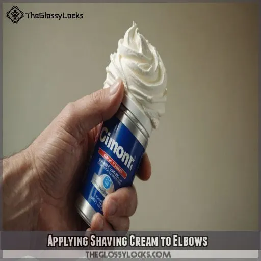 Applying Shaving Cream to Elbows