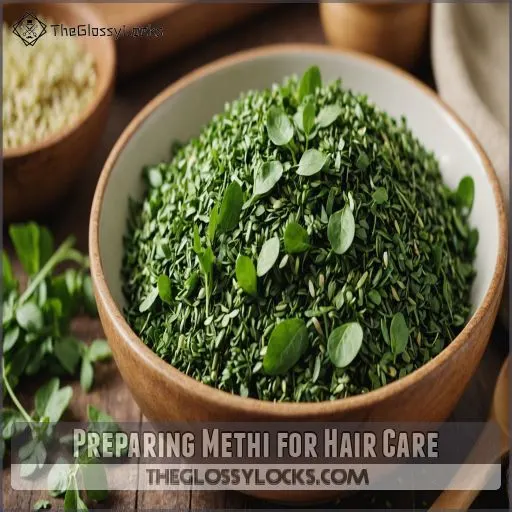 Preparing Methi for Hair Care