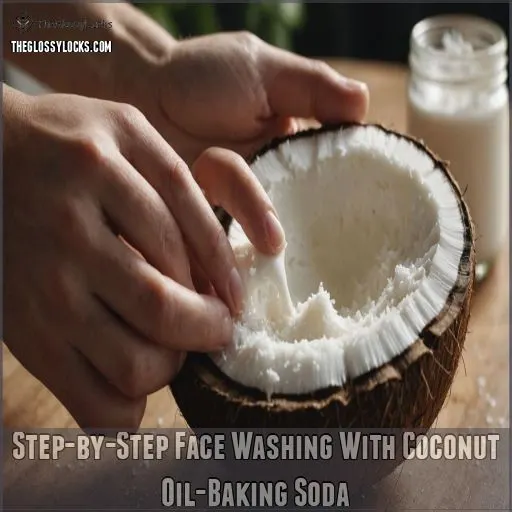 Step-by-Step Face Washing With Coconut Oil-Baking Soda