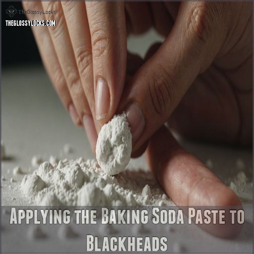 Applying the Baking Soda Paste to Blackheads