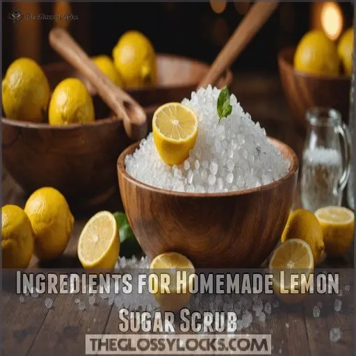 Ingredients for Homemade Lemon Sugar Scrub