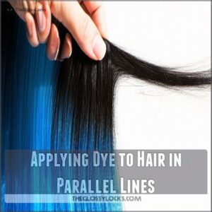 Applying Dye to Hair in Parallel Lines