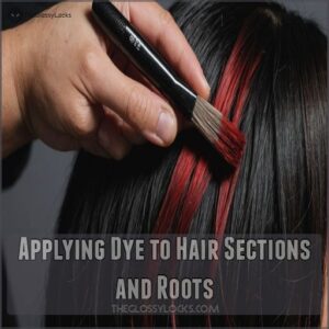 Applying Dye to Hair Sections and Roots