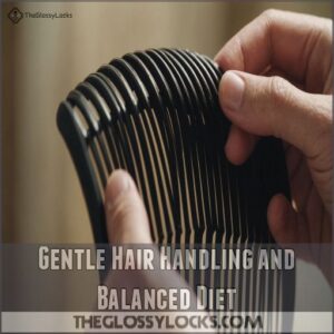 Gentle Hair Handling and Balanced Diet