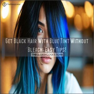 get black hair with blue tint without bleach