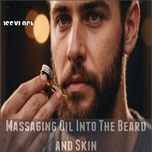 Massaging Oil Into The Beard and Skin