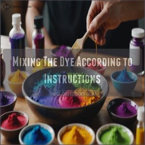 Mixing The Dye According to Instructions