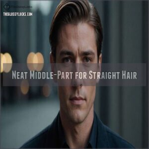 Neat Middle-Part for Straight Hair