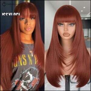 Reddish Brown Straight Layered Lace