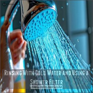 Rinsing With Cold Water and Using a Shower Filter