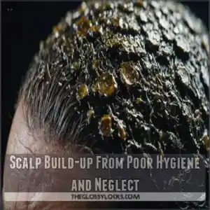 Scalp Build-up From Poor Hygiene and Neglect