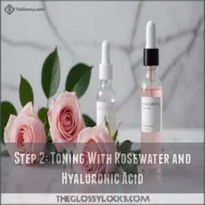 Step 2: Toning With Rosewater and Hyaluronic Acid