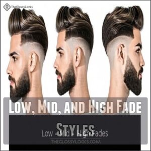 Low, Mid, and High Fade Styles