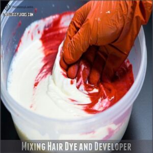 Mixing Hair Dye and Developer